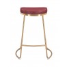 Zuo Modern Bree Counter Stool Burgundy and Gold - Front View