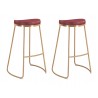 Zuo Modern Bree Barstool in Burgundy and Gold - Set of 2