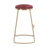 Zuo Modern Bree Barstool in Burgundy and Gold - Side