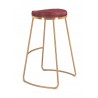 Zuo Modern Bree Barstool in Burgundy and Gold - Back Angled