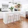 Zuo Modern Bree Barstool in White and Gold - Lifestyle
