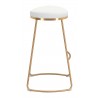 Zuo Modern Bree Barstool in White and Gold - Side View