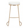 Zuo Modern Bree Barstool in White and Gold - Front View