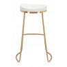 Zuo Modern Bree Barstool in White and Gold - Back View