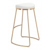 Zuo Modern Bree Barstool in White and Gold - Side Back Angle