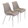 Zuo Modern Magnus Dining Chair in Brown and Silver - Set of 2