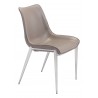 Zuo Modern Magnus Dining Chair in Brown and Silver - Angled