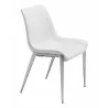 Zuo Modern Magnus Dining Chair in White and Silver - Angled - Zuo Modern Magnus Dining Chair in White and Silver - Angled