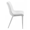Zuo Modern Magnus Dining Chair in White and Silver - Side - Zuo Modern Magnus Dining Chair in White and Silver - Side