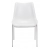 Zuo Modern Magnus Dining Chair in White and Silver - Front
