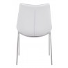 Zuo Modern Magnus Dining Chair in White and Silver - Back View