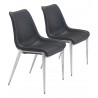 Zuo Modern Magnus Dining Chair in Black and Silver - Set of 2