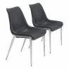 Zuo Modern Magnus Dining Chair in Black and Silver - Set of 2 - Zuo Modern Magnus Dining Chair in Black and Silver - Set of 2