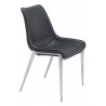 Zuo Modern Magnus Dining Chair in Black and Silver - Angled