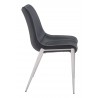 Zuo Modern Magnus Dining Chair in Black and Silver - Side View