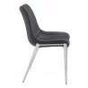 Zuo Modern Magnus Dining Chair in Black and Silver - Side View - Zuo Modern Magnus Dining Chair in Black and Silver - Side View