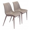 Zuo Modern Magnus Dining Chair in Brown and Walnut - Set of 2