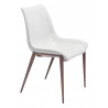 Zuo Modern Magnus Dining Chair in White and Walnut - Angled