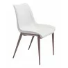 Zuo Modern Magnus Dining Chair in White and Walnut - Angled - Zuo Modern Magnus Dining Chair in White and Walnut - Angled