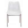 Zuo Modern Magnus Dining Chair in White and Walnut - Front