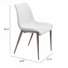 Zuo Modern Magnus Dining Chair in White and Walnut - With Dimensions - Zuo Modern Magnus Dining Chair in White and Walnut - With Dimensions