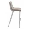 Zuo Modern Magnus Barstool in Brown and Silver - Side - Zuo Modern Magnus Barstool in Brown and Silver - Side