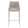 Zuo Modern Magnus Barstool in Brown and Silver - Front