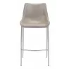 Zuo Modern Magnus Barstool in Brown and Silver - Front - Zuo Modern Magnus Barstool in Brown and Silver - Front