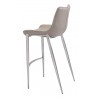 Zuo Modern Magnus Barstool in Brown and Silver - Side Back Angled