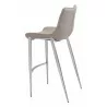 Zuo Modern Magnus Barstool in Brown and Silver - Side Back Angled - Zuo Modern Magnus Barstool in Brown and Silver - Side Back Angled