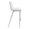 Zuo Modern Magnus Barstool in White and Silver - Side