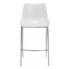 Zuo Modern Magnus Barstool in White and Silver - Front