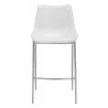 Zuo Modern Magnus Barstool in White and Silver - Front - Zuo Modern Magnus Barstool in White and Silver - Front