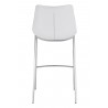 Zuo Modern Magnus Barstool in White and Silver - Back View