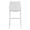 Zuo Modern Magnus Barstool in White and Silver - Back View - Zuo Modern Magnus Barstool in White and Silver - Back View
