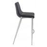Zuo Modern Magnus Barstool in Black and Silver - Side View