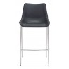 Zuo Modern Magnus Barstool in Black and Silver - Front