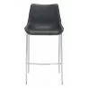 Zuo Modern Magnus Barstool in Black and Silver - Front - Zuo Modern Magnus Barstool in Black and Silver - Front