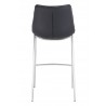 Zuo Modern Magnus Barstool in Black and Silver - Back View