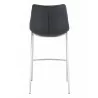 Zuo Modern Magnus Barstool in Black and Silver - Back View - Zuo Modern Magnus Barstool in Black and Silver - Back View