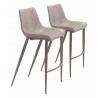 Zuo Modern Magnus Barstool in Brown and Walnut - Set of 2