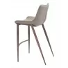 Zuo Modern Magnus Barstool in Brown and Walnut - Back Angled - Zuo Modern Magnus Barstool in Brown and Walnut - Back Angled
