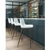 Zuo Modern Magnus Barstool in White and Walnut - Lifestyle  - Zuo Modern Magnus Barstool in White and Walnut - Lifestyle 