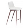 Zuo Modern Magnus Barstool in White and Walnut - Angled