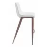 Zuo Modern Magnus Barstool in White and Walnut - Side - Zuo Modern Magnus Barstool in White and Walnut - Side