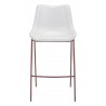 Zuo Modern Magnus Barstool in White and Walnut - Front