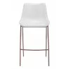 Zuo Modern Magnus Barstool in White and Walnut - Front - Zuo Modern Magnus Barstool in White and Walnut - Front