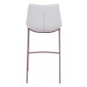 Zuo Modern Magnus Barstool in White and Walnut - Back View