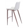 Zuo Modern Magnus Barstool in White and Walnut - Back Angled