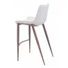 Zuo Modern Magnus Barstool in White and Walnut - Back Angled - Zuo Modern Magnus Barstool in White and Walnut - Back Angled